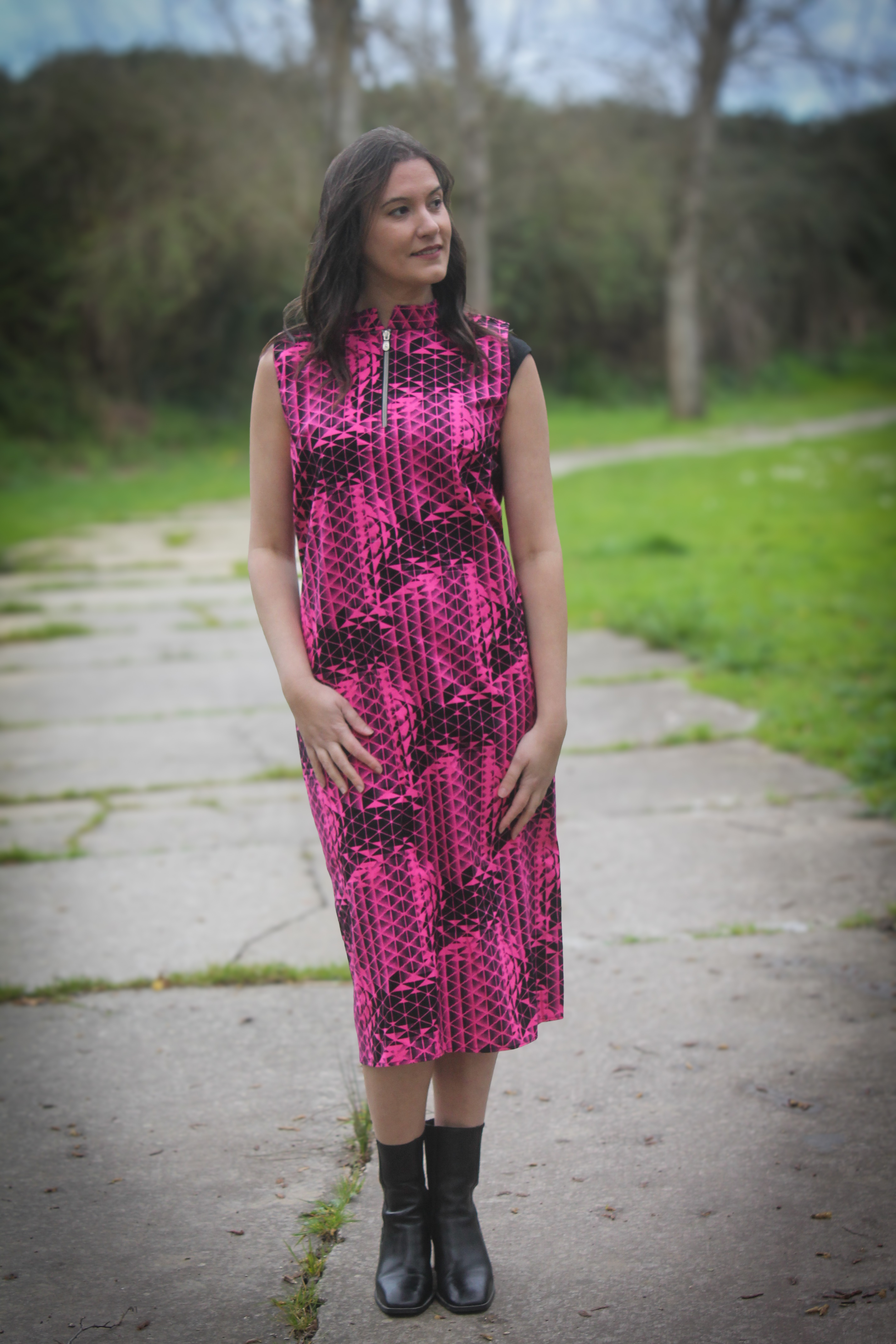 Pink animal print sheath dress — 2